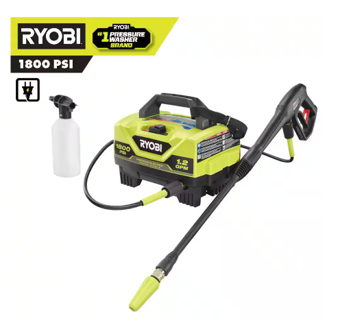 RYOBI 1800 PSI 1.2 GPM Cold Water Corded Electric Pressure Washer