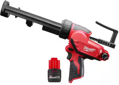 Milwaukee M12 12-Volt Lithium-Ion Cordless 10 oz. Adhesive and Caulk Gun w/CP High Output 2.5 Ah Battery Pack