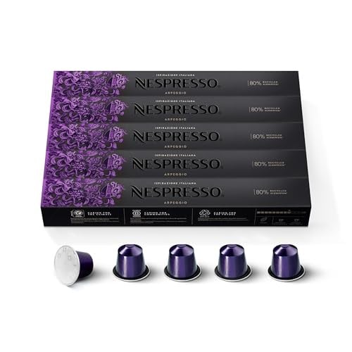 (Prime Deal) Nespresso Capsules OriginalLine, Arpeggio, Dark Roast Espresso, 50-Count Deal