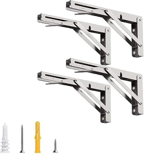 LuckIn 16 Inch Folding Shelf Brackets 4 Pcs