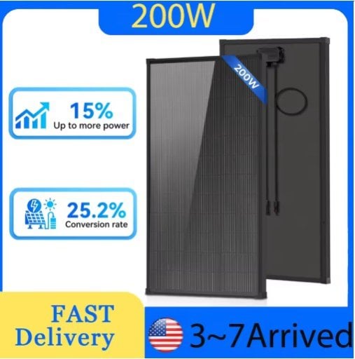 AeternaSol 12V 200W N-Type 18BB Solar Panel Deal