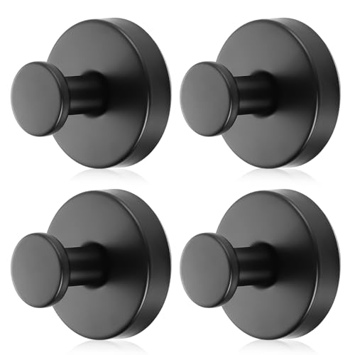 Dntorx 4-Pack Black Stainless Steel Suction Cup Shower Hooks