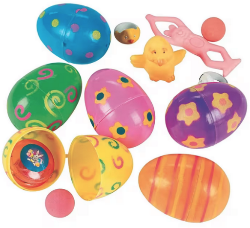 Colorful Bright Patterned Toy-Filled Plastic Easter Eggs 24-Pack Deal