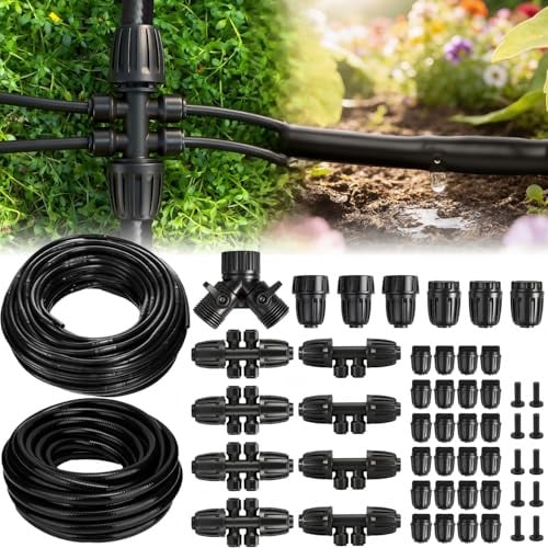 Landtouch 132' Drip Irrigation Tubing Kit w/ 1/2" Drip Irrigation Tubing & 1/4" Irrigation Dripline Deal