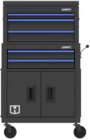 Hart 24-inch Steel Tool Chest Combo with Built-In Power Strip