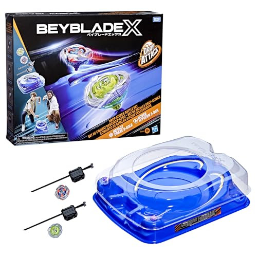 Beyblade X Drop Attack Battle Set w/ Beystadium Arena + 2 Takara Tomy Tops & Launchers
