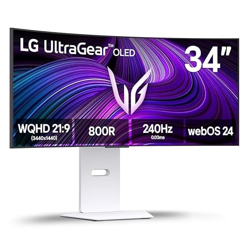 LG 34GX90SA-W 34-inch WQHD OLED Curved Gaming Monitor 240Hz