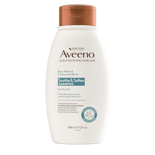 Aveeno Rose Water & Chamomile Shampoo for Dry Hair, 12 fl oz