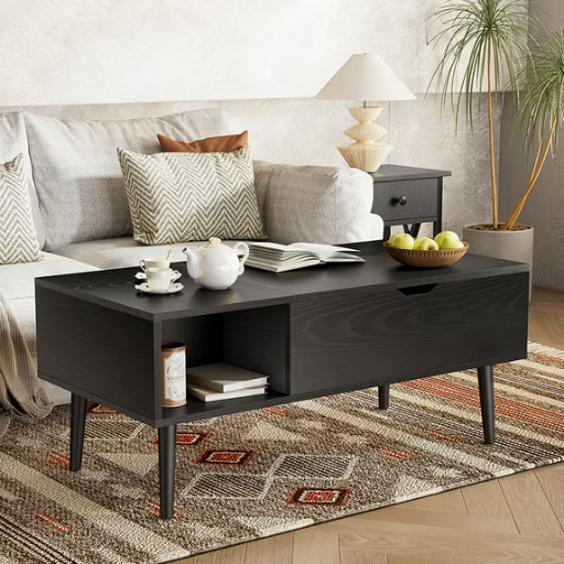 39.4" Gianna Wood Lift Top Coffee Table w/ Hidden Compartment & Adjustable Shelf Deal