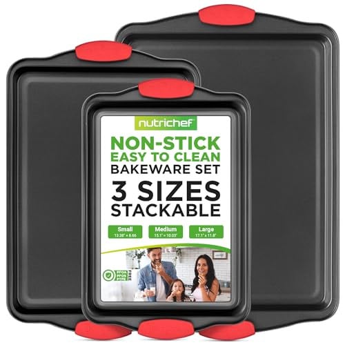 NutriChef 3-Piece Nonstick Kitchen Oven Baking Pans Deal