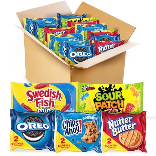 Oreo, Chips Ahoy!, Nutter Butter, Sour Patch Kids & Swedish Fish Candy & Cookies Variety Pack, 40 Snack Packs Deal