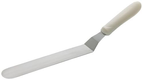 Winco 8.5" x 1.5" White Offset Spatula