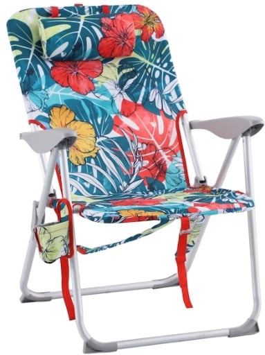 Style Selections Polyester Tropical Print Folding Beach Chair Adjustable Deal