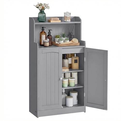 VASAGLE Bathroom Storage Cabinet with 2 Doors, 2 Adjustable Shelves, 11.8 x 23.6 x 39.4 Inches, Freestanding Dove Gray Deal