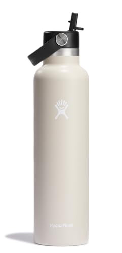 24-Oz Hydro Flask Insulated Stainless Steel Water Bottle w/ Built In Straw Lid (Oat Tan)