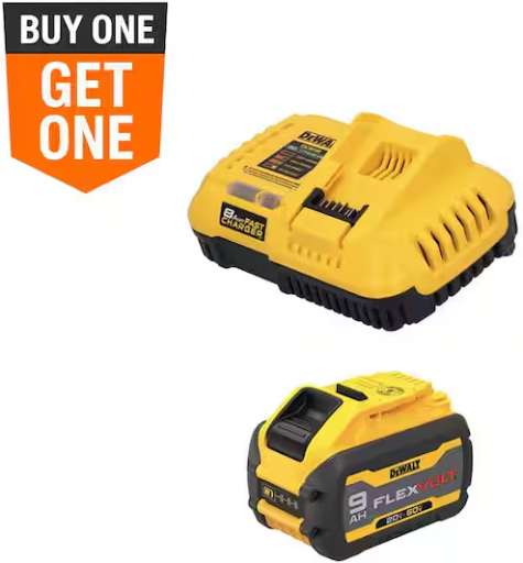 DEWALT 20V/60V MAX FLEXVOLT Lithium-Ion 9.0Ah Battery and Charger Starter Kit Deal