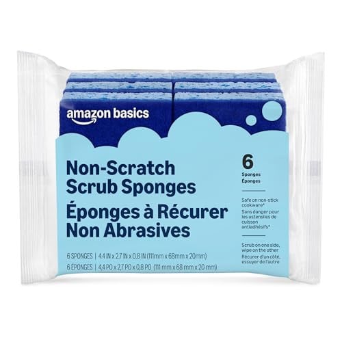 Amazon Basics Non-Scratch Dual-Sided Sponges 6-Pack Deal