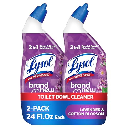 2 Pack of Lysol Lavender & Cotton Blossom Scent Toilet Bowl Cleaner Gel, 24 Oz.
