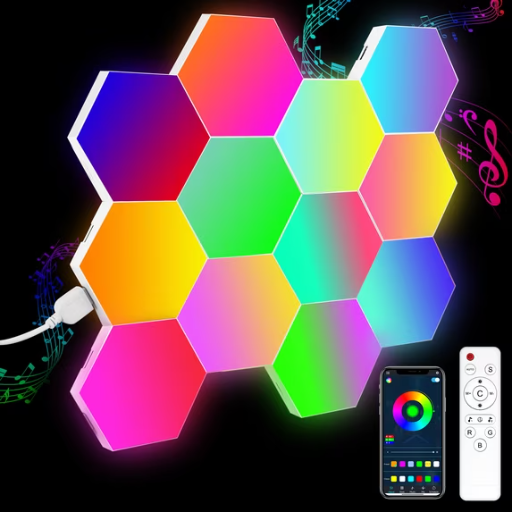 12-Pack Smart RGB Hexagon Wall Lights with App Control and Music Sync Deal