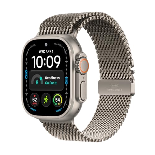 Apple Watch Ultra 4 GPS + Cellular 49mm Smartwatch (Natural Titanium Case, Natural Titanium Milanese Loop - L) Deal