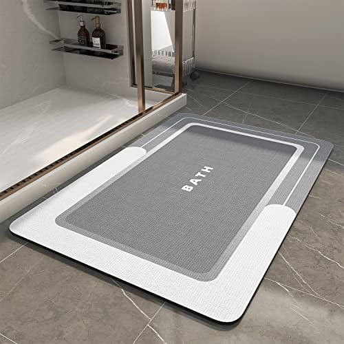 MontVoo 17" x 27" Non Slip Absorbent Bath Mat (Grey)