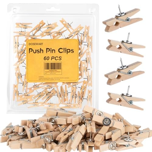 60-Pc. Wooden Paper Clips with Push Pins Deal