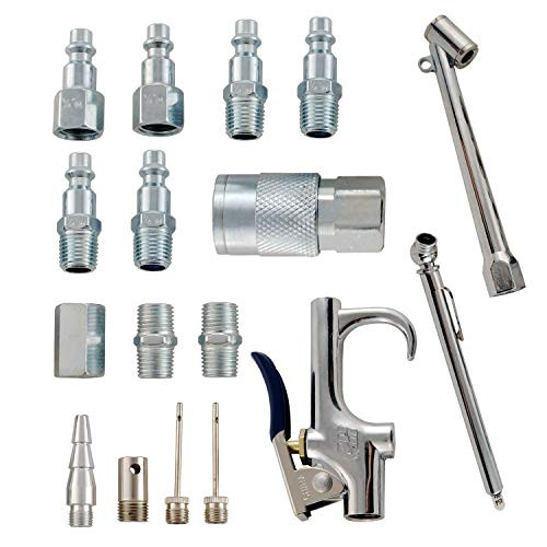 17 Piece Compressor Inflation Kit with Blow Gun, Air Chucks, & Inflation Needles