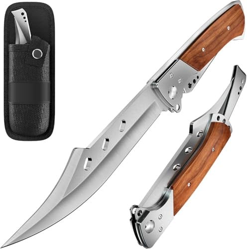 (Prime Deal) Grand Way Long Blade Folding Knife w/ Rosewood Handle
