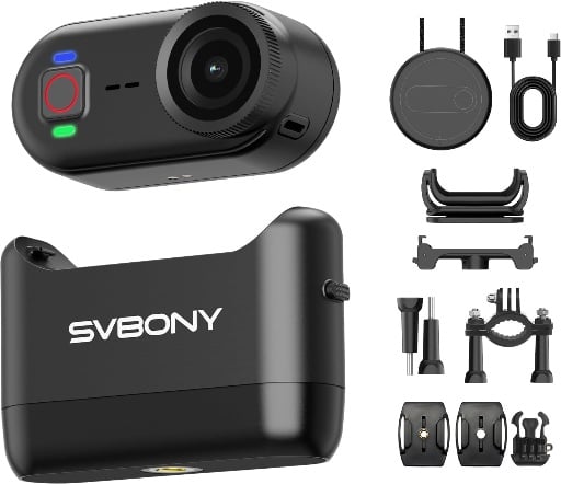 SVBONY SVGo M3 Mini 4K Hands-Free Wearable Action Camera with 64GB Storage