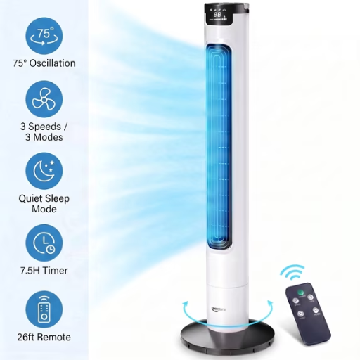 Keenstone 38" 3 Speed Tower Fan with Remote & Timer Deal