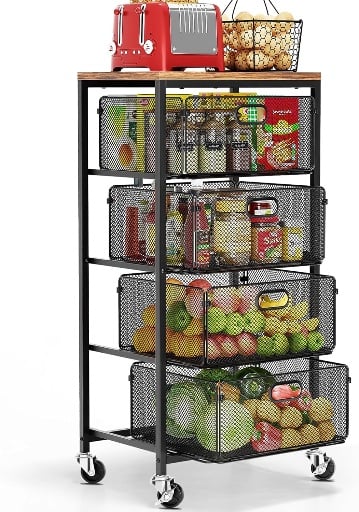 Goovilla 4 Tier Kitchen Cart with Drawers Deal