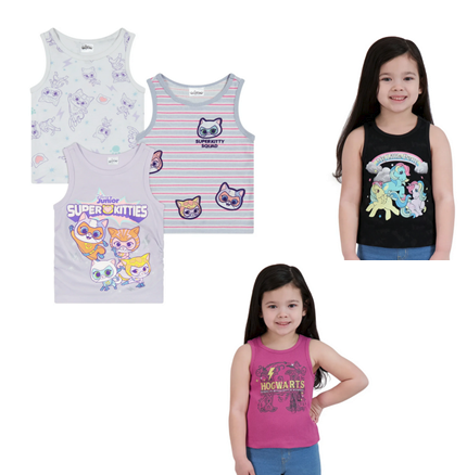 3 Pack of Harry Potter, My Little Pony or Super Kitties Toddler Tank Tops