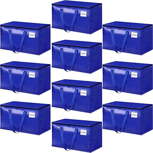 93L Large Moving Bags (Blue, 10 Pack)