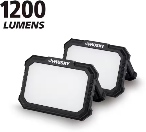 Husky 1200-Lumen Rechargeable LED Magnetic Utility Light 2-Pack