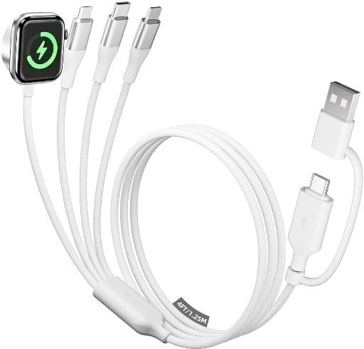A-Pce 4FT 4-in-2 Multi Charging Cable w/ Smartwatch Charger Deal
