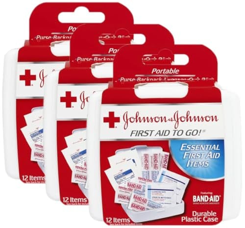 Johnson & Johnson First Aid to Go Portable Mini Travel Kit 3-Pack 12-Piece Deal