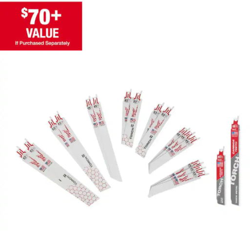 Milwaukee SAWZALL Metal Cutting Bi-Metal Reciprocating Saw Blade Set (16-Piece) with 2 Carbide Blades Deal