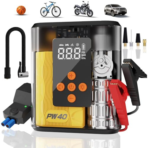 Jump Starter with Air Compressor, 4000A Peak, 200 PSI