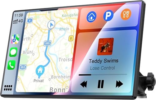 Portable Wireless Apple CarPlay Android Auto 9 Inch Touch Screen