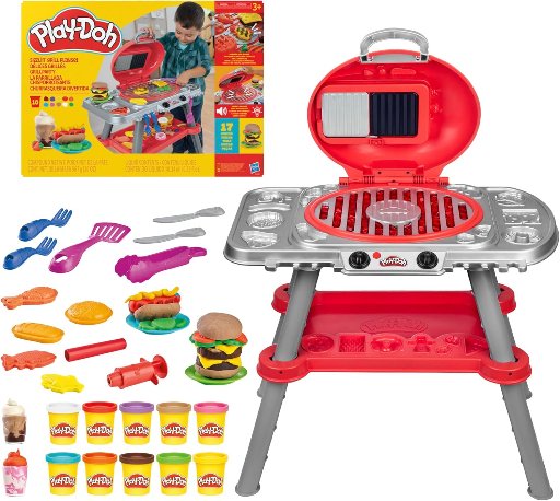 Play-Doh Sizzlin’ Grill Playset with Lights & Sounds, 17 Accessories
