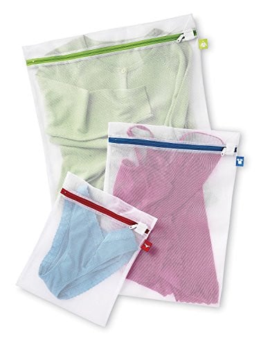 Whitmor Color Coded Zippered Mesh Wash Bags 3-Piece Deal