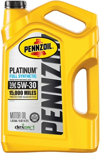 Pennzoil Platinum Full Synthetic 5W-30 Motor Oil, 5 Quart