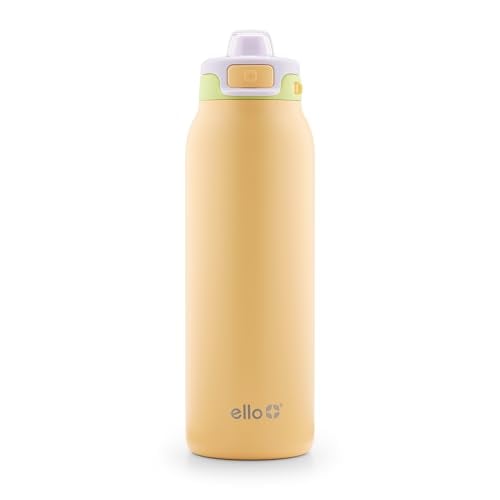 Ello Pop & Fill 32oz Stainless Water Bottle, Sip or Chug, Sunset Meadow Deal