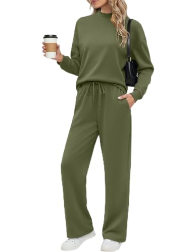 Ekouaer Two Piece Mock Neck Lounge Set