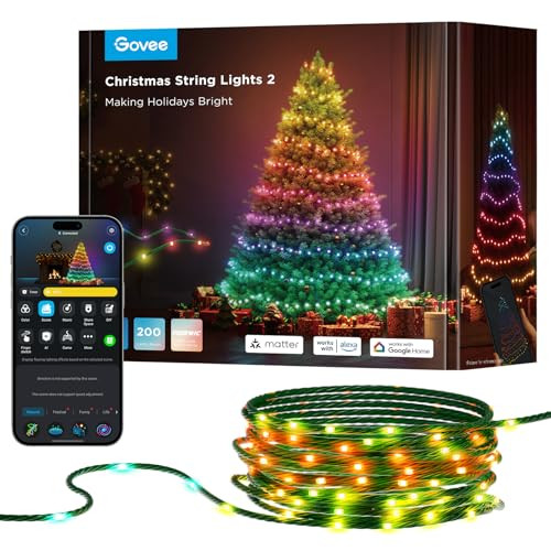 Govee Christmas Lights 2 RGBWIC 66' 200LEDs Holiday String Lights