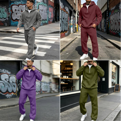 Fleece Sweatsuits Quarter Zip (Many Color Options)- 2 Piece  Deal