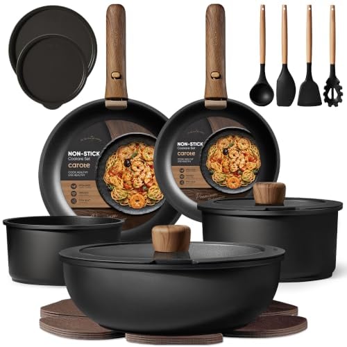 CAROTE 19-Piece Non-Stick Pots and Pans Set Deal
