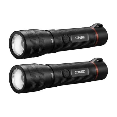 Coast G60R 1000 Lumen Waterproof Rechargeable LED Flashlight, 2-Pack Deal