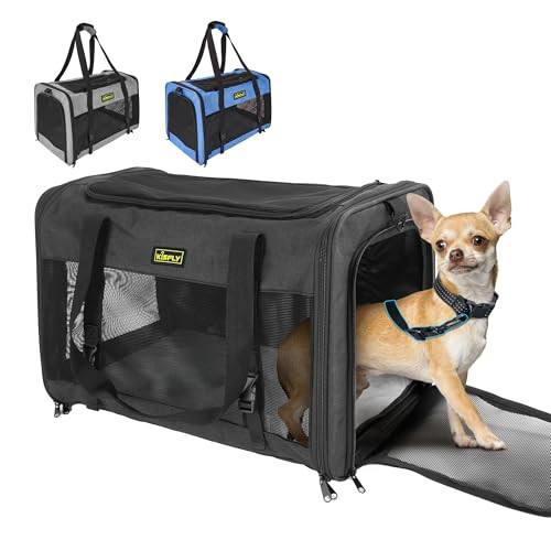 KISFLY Foldable Soft-Sided Travel Pet Bag 20"x13"x13"