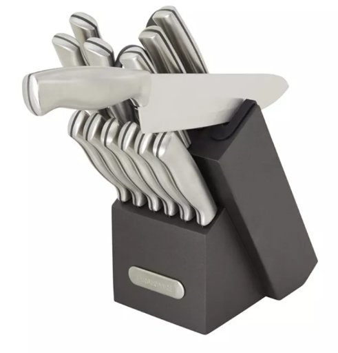 15-Piece Farberware Edgekeeper Cutlery Set w/ Sharpener (Charcoal)